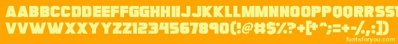 Megabomb-Schriftart – Gelbe Schriften auf orangefarbenem Hintergrund