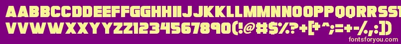 フォントMegabomb – 紫の背景に黄色のフォント