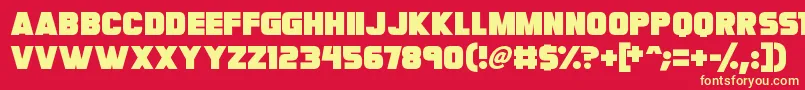 Megabomb Font – Yellow Fonts on Red Background