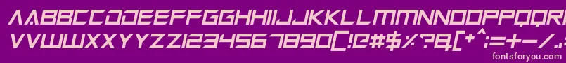 Megabot Five Italic Font – Pink Fonts on Purple Background