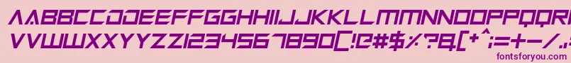 Megabot Five Italic Font – Purple Fonts on Pink Background
