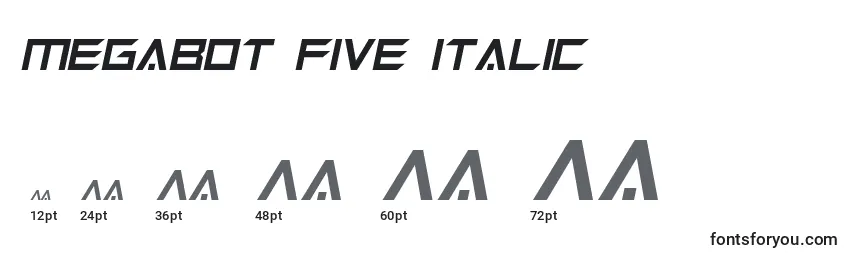 Größen der Schriftart Megabot Five Italic