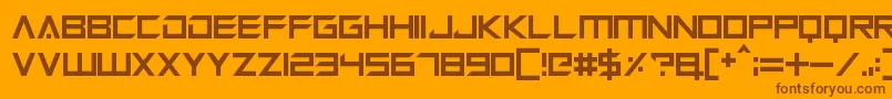 Megabot Five Font – Brown Fonts on Orange Background