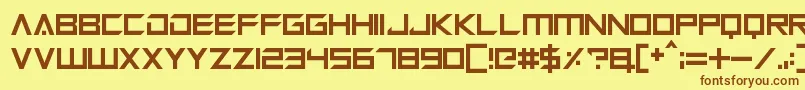 Megabot Five Font – Brown Fonts on Yellow Background