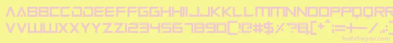 Czcionka Megabot Five – różowe czcionki na żółtym tle