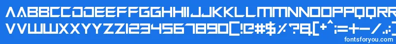 Megabot Five Font – White Fonts on Blue Background