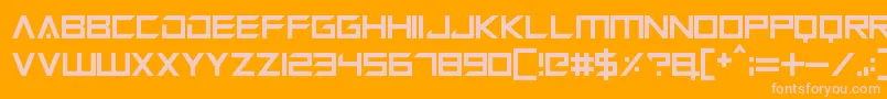 Megabot Five-Schriftart – Rosa Schriften auf orangefarbenem Hintergrund