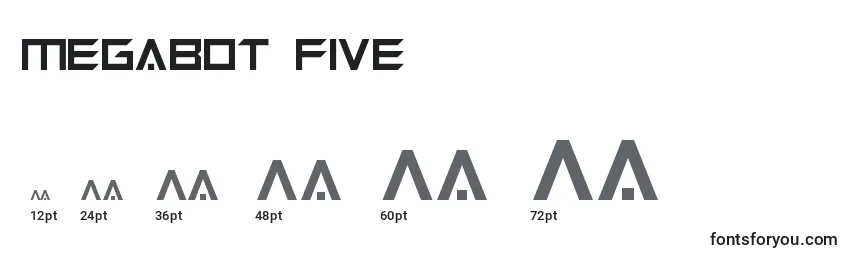 Größen der Schriftart Megabot Five (133967)