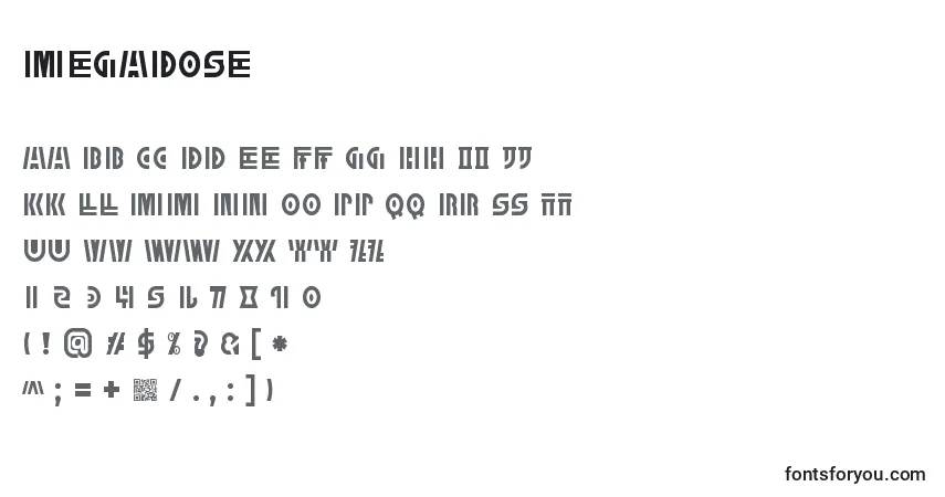 Schriftart MegaDose – Alphabet, Zahlen, spezielle Symbole