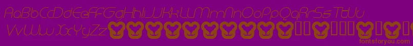 MEGAI   -fontti – ruskeat fontit violetilla taustalla