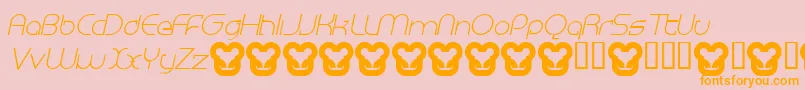 Czcionka MEGAI    – pomarańczowe czcionki na różowym tle
