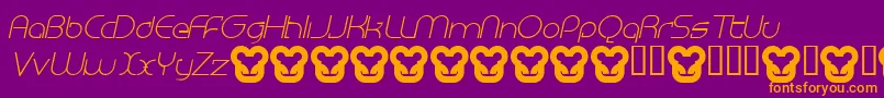 フォントMEGAI    – 紫色の背景にオレンジのフォント