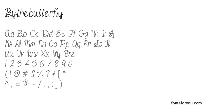 Schriftart Bythebutterfly – Alphabet, Zahlen, spezielle Symbole