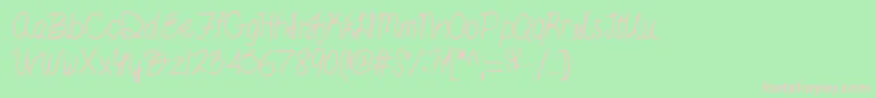 Bythebutterfly Font – Pink Fonts on Green Background