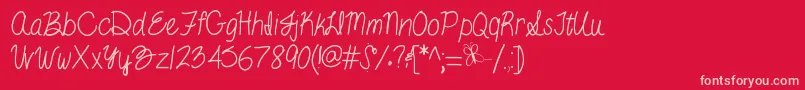 フォントBythebutterfly – 赤い背景にピンクのフォント