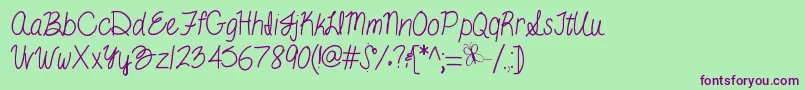 Bythebutterfly Font – Purple Fonts on Green Background