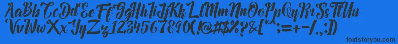 Megalia Font – Black Fonts on Blue Background