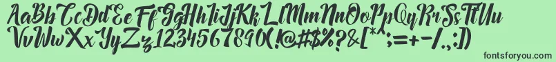 Megalia Font – Black Fonts on Green Background
