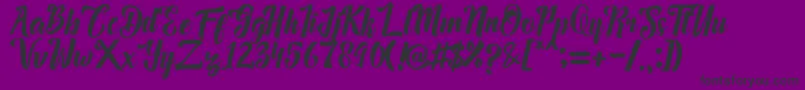 Czcionka Megalia – czarne czcionki na fioletowym tle