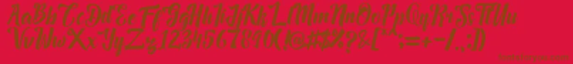 Police Megalia – polices brunes sur fond rouge