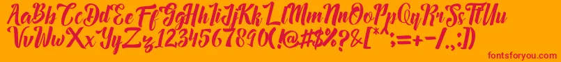 Megalia Font – Red Fonts on Orange Background