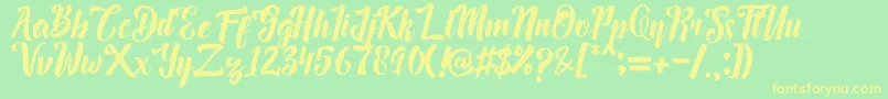 Megalia Font – Yellow Fonts on Green Background