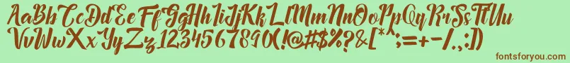 Megalia Font – Brown Fonts on Green Background