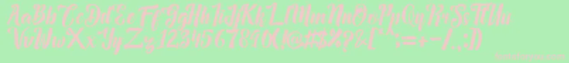 Megalia Font – Pink Fonts on Green Background