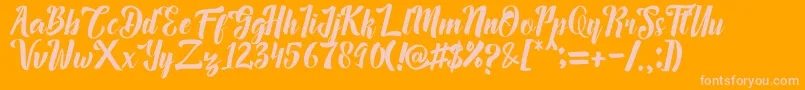 Megalia-Schriftart – Rosa Schriften auf orangefarbenem Hintergrund