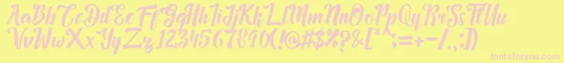 Megalia Font – Pink Fonts on Yellow Background