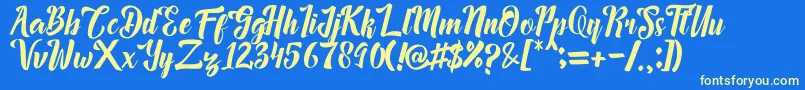 Megalia Font – Yellow Fonts on Blue Background