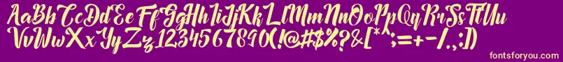 Megalia Font – Yellow Fonts on Purple Background