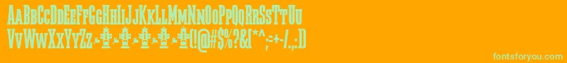 Megalito Slab SC FFP Font – Green Fonts on Orange Background