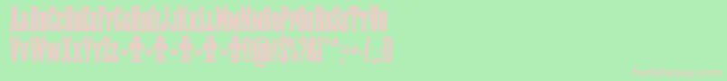 Megalito Slab SC FFP-Schriftart – Rosa Schriften auf grünem Hintergrund