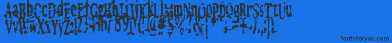 megalomania   x Font – Black Fonts on Blue Background
