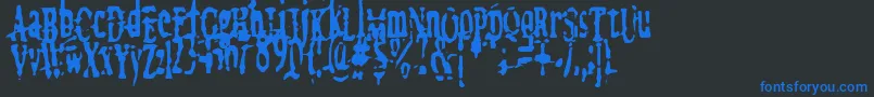megalomania   x Font – Blue Fonts on Black Background