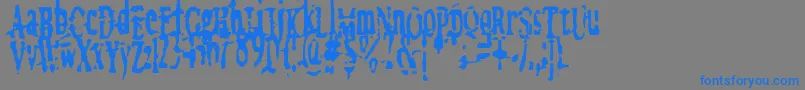 megalomania   x-Schriftart – Blaue Schriften auf grauem Hintergrund