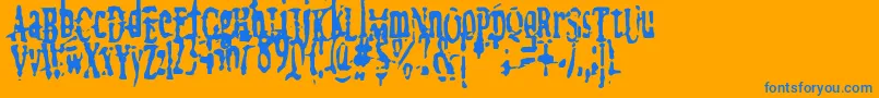 megalomania   x Font – Blue Fonts on Orange Background