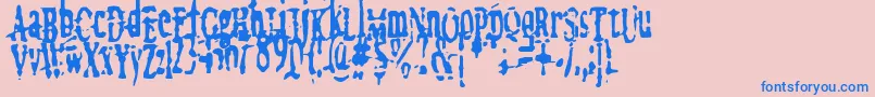 megalomania   x Font – Blue Fonts on Pink Background