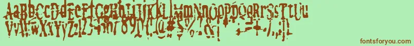 megalomania   x Font – Brown Fonts on Green Background