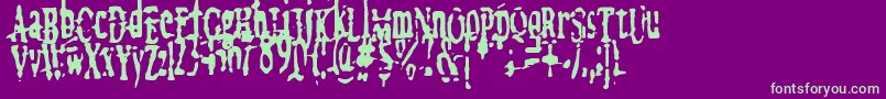 megalomania   x Font – Green Fonts on Purple Background