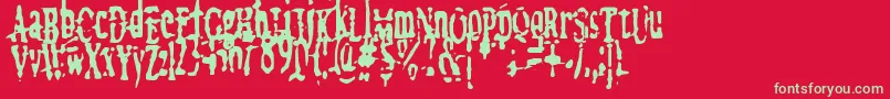 megalomania   x Font – Green Fonts on Red Background