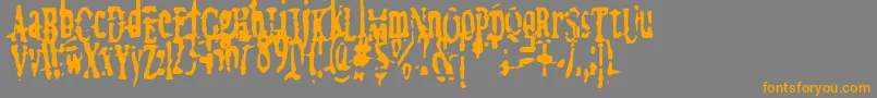 megalomania   x Font – Orange Fonts on Gray Background