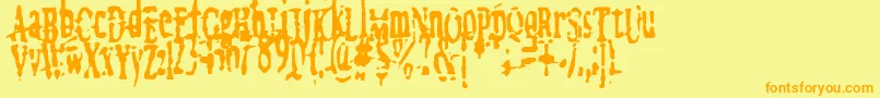 megalomania   x Font – Orange Fonts on Yellow Background