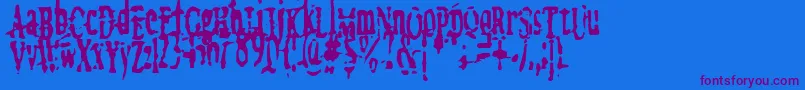 megalomania   x Font – Purple Fonts on Blue Background