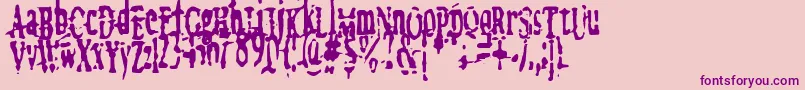 megalomania   x Font – Purple Fonts on Pink Background