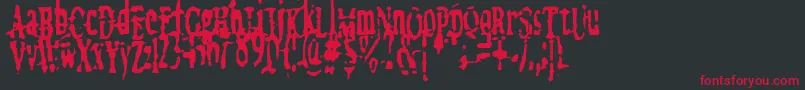 Czcionka megalomania   x – czerwone czcionki na czarnym tle