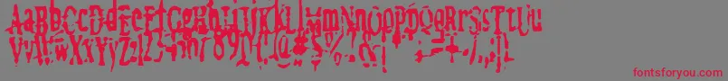megalomania   x-Schriftart – Rote Schriften auf grauem Hintergrund