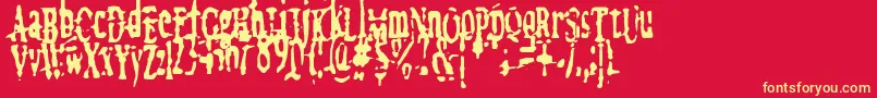 megalomania   x Font – Yellow Fonts on Red Background