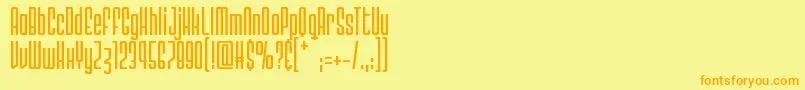 Megalomaniac Headliners Font – Orange Fonts on Yellow Background